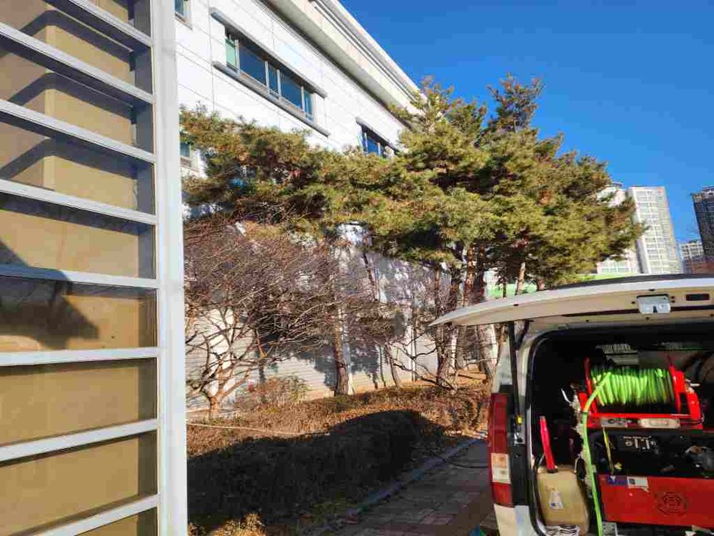 중랑구 건물 외부 고압세척 작업